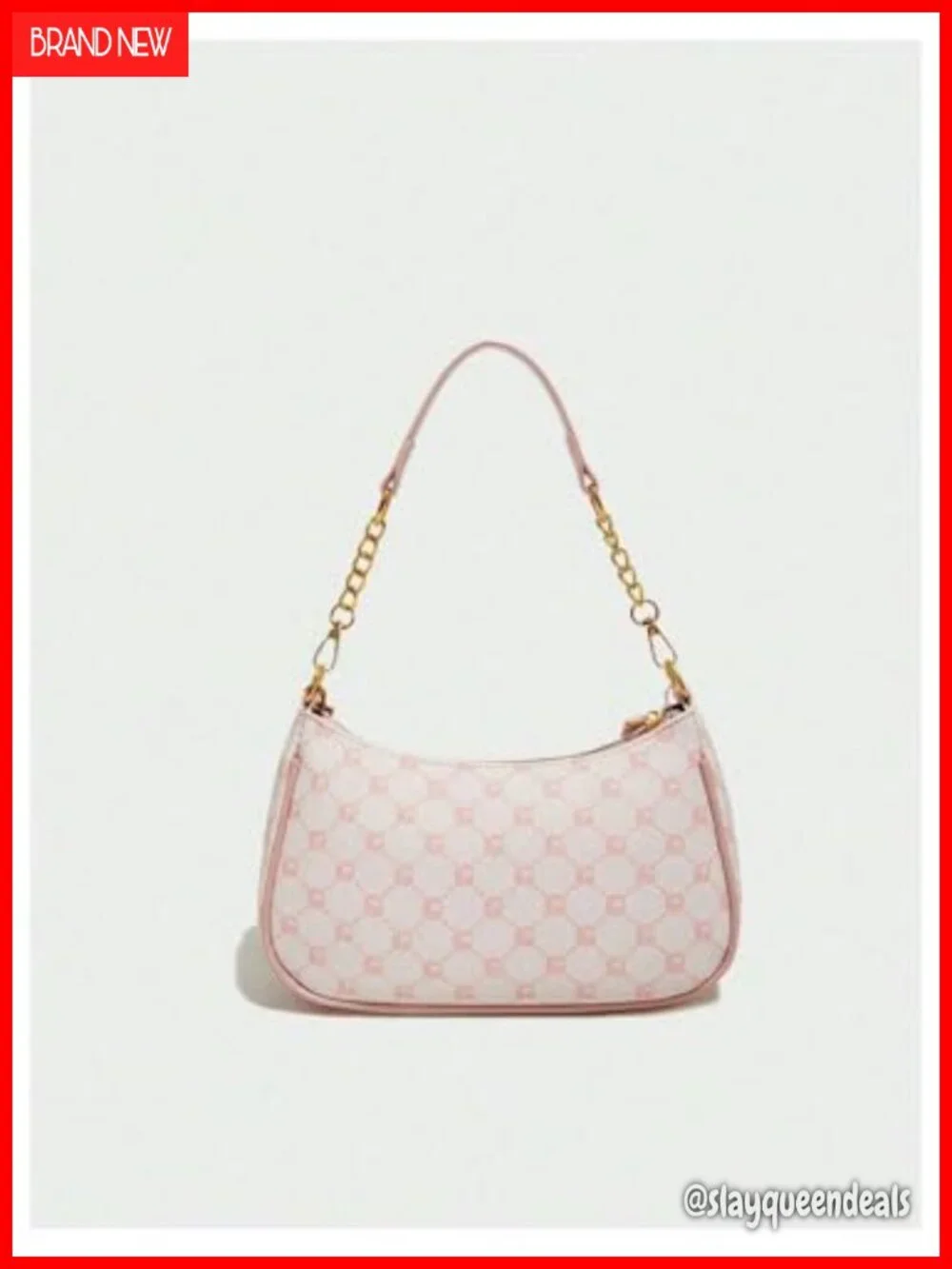 PU Leather Hobo Shoulder Bag with Gold Chain, Detachable Strap, Purse